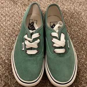 Green suede Vans